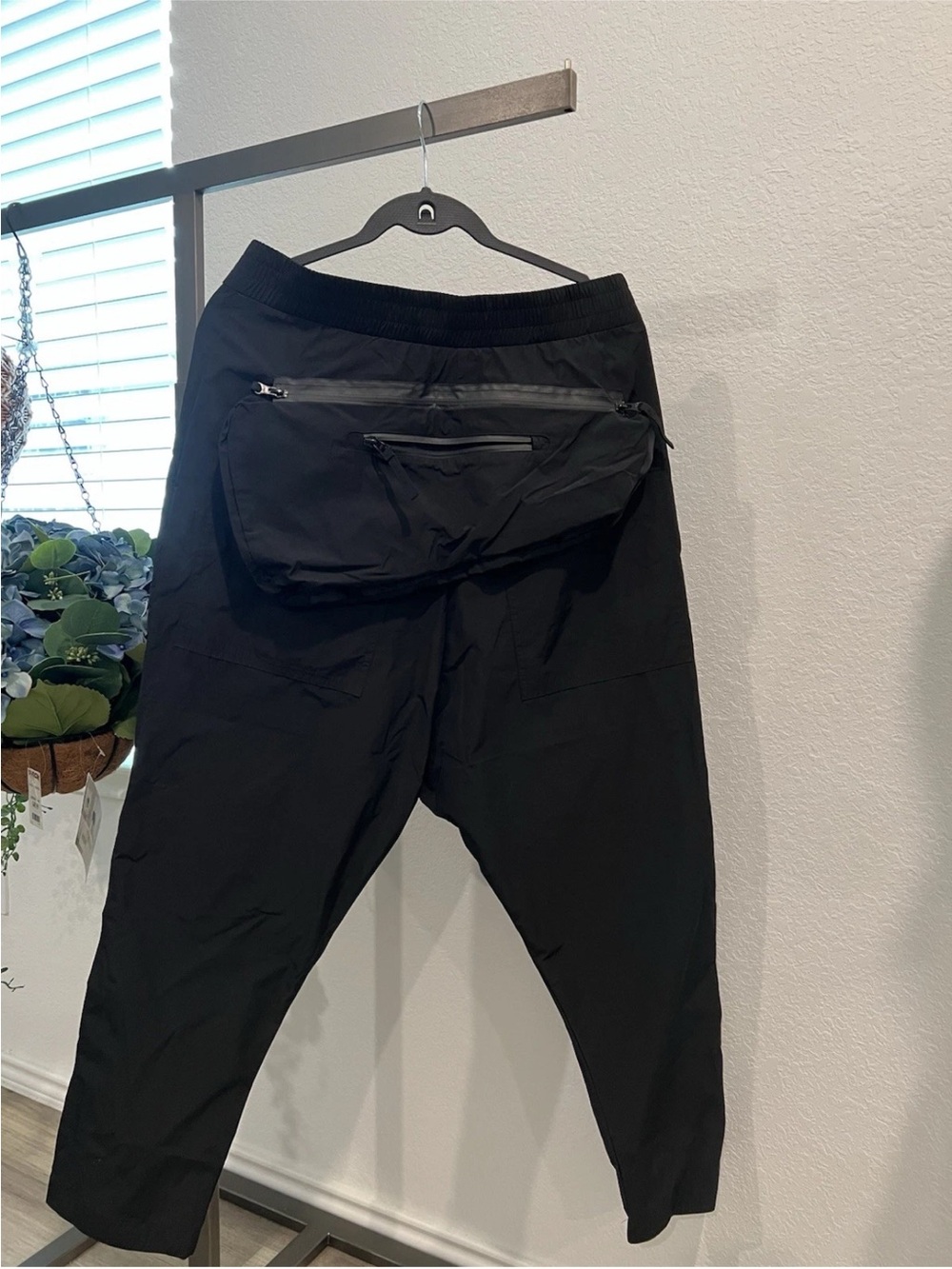 Women's Black Jogger Pants with Integrated Waist Pouch